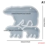 yixiayun ชุดแม่พิมพ์ซิลิโคนจี้รูปหมีนกฮูกรูปสัตว์แบบทำมือชุดแม่พิมพ์จี้เครื่องประดับกระเป๋าแม่พิมพ์หล่อพวงกุญแจคริสตัลอีพ็อกซี่เรซิน