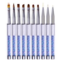 NICOLE DIARY Acrylic French Stripe Nail Art Liner Brush 3D Tips Manicures Ultra-thin Line Drawing Pen UV Gel Painting Brushes Artist Brushes Tools