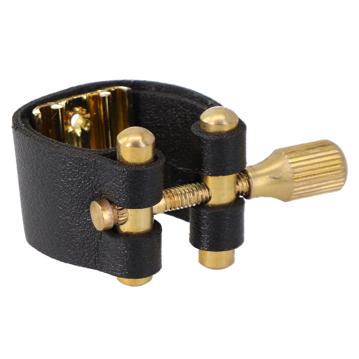 1pc-soprano-sax-mouthpiece-ligature-หนัง-fastener-คลิป-woodwind-อะไหล่สีดำสำหรับ-soprano-saxophone-pickup-clamp-อุปกรณ์เสริม