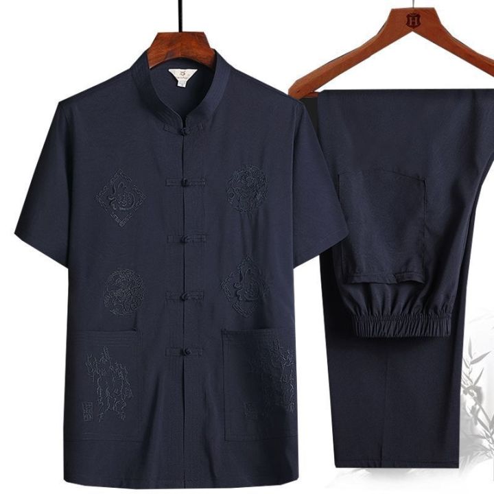 2023ชุดจีน-t3-yourqipao-ชุดกางเกงสำหรับผู้ชาย-ผ้าฝ้ายเครื่องแบบตัดเย็บจีนชุดเสื้อกังฟู