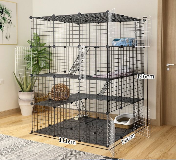 (4 Tingkat) Big Large Kucing Cat Cage Rumah Indoor Detachable Home ...