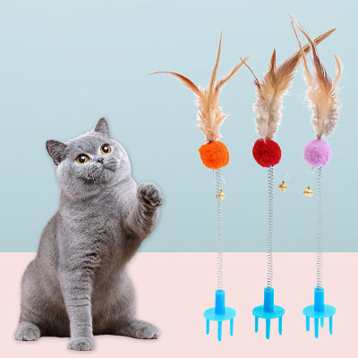 Carmelun แท่งของเล่นแมวตลกแท่งตลกแมวแบบลูกฟูก,ที่ลับเล็บแมวเขย่าของเล่นแมวที่ลับเล็บแมวของเล่นแมวแบบโต้ตอบ