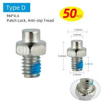 แป้นจักรยานแหลม50ชิ้นหมุดโลหะกันลื่น M4สลักเกลียวหมุดสำหรับแป้นถีบจักรยานอุปกรณ์เสริมสำหรับคันเหยียบจักรยาน