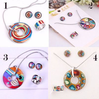 Star Product Big Discount Promotion 20 Styles Rainbow Colorful Enamel Jewelry Set 1set/pack