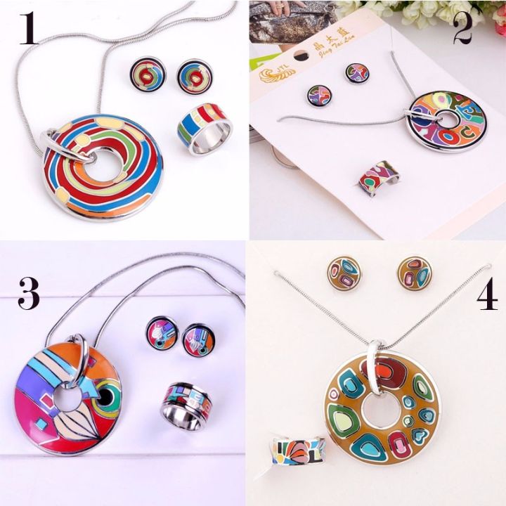 star-product-big-discount-promotion-20-styles-rainbow-colorful-enamel-jewelry-set-1set-pack