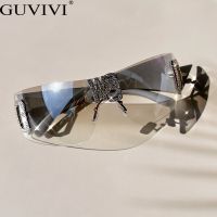 【CC】◆✟  Luxury Punk Piece Rimless Sunglasses Brand Designer Glasses y2k Men Fashion Shades Eyewear UV400