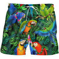 LCFA Man Shorts Street Style Mens 3D Printed Leaf Parrot Animal Pattern Casual Shorts Basketball Shorts Harajuku Summer 4XL