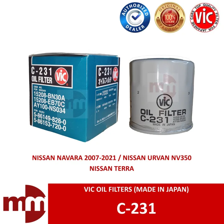 Vic Japan Oil Filter For Nissan Navara 2007 2021 Nissan Urvan Nv350 Nissan Terra C 231 5332