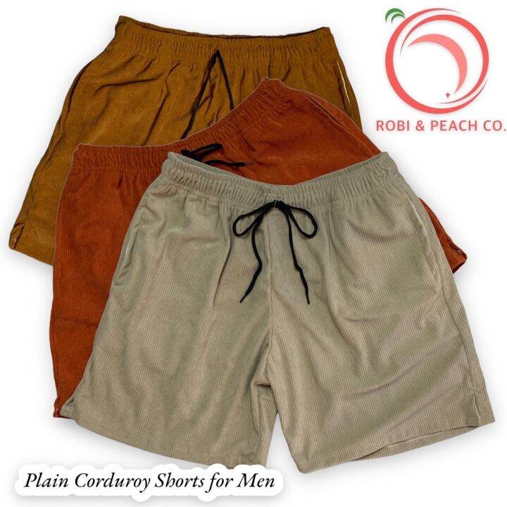 Plain Corduroy Shorts with Side Pockets for Men Lazada PH