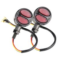 Universal Motorcycle Metal Turn Signal Modified Double Ellipse Turn Light LED Plated Signal Light