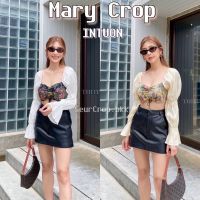 Mary Crop INTUON งานดีมากดูแพงสุดๆ เสื้อครอปแขนพอง มีเชือกปรับรูดได้ เกร๋มาก เสื้อครอป เสื้อเกาะอก เสื้อแขนกระดิ่ง