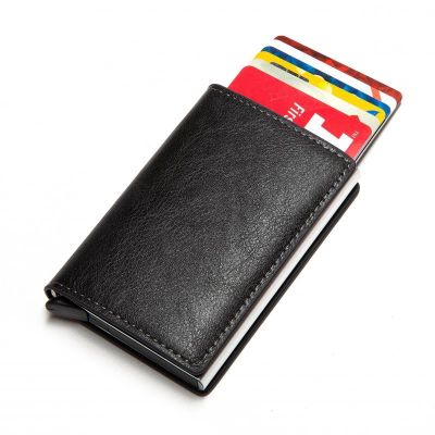 （Layor wallet）กล่องอะลูมิเนียมพร้อมคลิปหนีบเงิน,กระเป๋าใส่บัตรเครดิตกระเป๋าสตางค์ผู้ชายผู้ถือบัตร Rfid กระเป๋าสตางค์หนังสมาร์ทสำหรับผู้ชายผู้หญิง