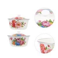 【hot】✌✁◊ Enamel Basin Bowls Soup Mixing Enamelware Serving Washing Camping Pot Large Fruit Cereal Plates