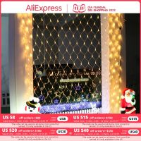 Garland Curtain LED Net Light Festoon Christmas Decor for Home New Year 2023 Navidad Noel Decor 2022 Garden Decoration Outdoor