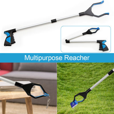 Reacher Grabber เครื่องมือ 32 นิ้วพับผู้สูงอายุ Grabber มือถือขยะ Claw Grabber เสริมเครื่องมือขยะ Picker Arm Extension ที่พับหลอดอลูมิเนียม แฟ้มขยะ แฟ้มสุขภัณฑ์