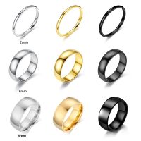 2/4/6/8/12/MM Fashion Stainless Steel Ring Wholesale Laser LOGO NAME LOVE Jewelry Couple/Wedding/Rings for Women Punk Mens Ring