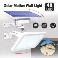 โคมไฟโซล่าเซล โคมไฟติดผนัง โคมไฟนอกอาคาร โคมไฟกลางแจ้ง ไฟled ไฟโซล่าเซลล์ Solar motion wall light 48led กันน้ำ จับความเคลื่อนไหว ไฟสว่าง Realme