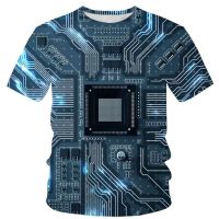 2023 In stock Summer  Hip-Hop Electronic Chip Mens T-Shirt 3d Printing Dyeing Oversized Harajuku Short ，Contact the seller to personalize the name and logo