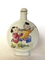 卍♧ YIZHU CULTUER ART Collection Old China Famille rose Porcelain Painting Lovely Boy Snuff Bottle Decoration Gift