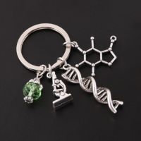 【DT】new science jewelry microscope dna doctor pendant neuron keychain anatomy neurology biology keyring gift hot