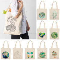 Earth Eco Handbag Tote Bag Women Personalised Printed Photo Female Large Capacity Simple Bag Add Any Text Image Logo nd