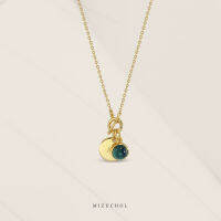 Mizuchol สร้อยเงินแท้ หิน Malachite แท้   Evergreen Necklace