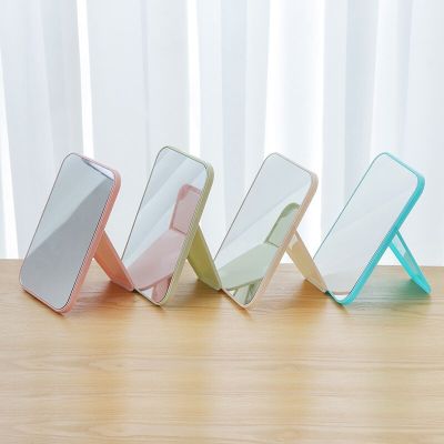 High Definition Single Makeup Mirror Desktop Colorful Vanity Mirror Folding Portable Large Square Princess Mirror Mirrors