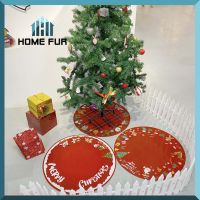 Home Hur  พรมทรงกลม พรมปูพื้น ลายคริสต์มาส กันลื่น พรมแต่งห้อง พรมคริสต์มาส Merry Christmas