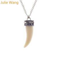 【DT】hot！ Julie Wang 1PCS Alloy Teeth Imitation Ivory Chain Necklace Pendants Men Jewelry Choker