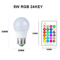 E27หลอดไฟ Led เปลี่ยนสีได้หลอด Led แบบหรี่แสงได้5W 10W 15W Led อัจฉริยะสำหรับตกแต่งบ้านวันหยุดพร้อม24คีย์รีโมทคอนโทรล