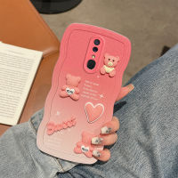 เคสนิ่ม TPU 3มิติสำหรับ OPPO เคส F11เคส OPPOF11แฟชั่น F11ไล่ระดับสีระดับพรีเมียม3D รักหัวใจหมีเคส TPU โทรศัพท์เคสป้องกันนุ่มนิ่ม TPU