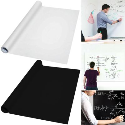 【YF】 Multifunctional PVC Reusable Blackboard Roll Up Black/White Board Removable Self Adhesive Drawing Painting pizarras lousa