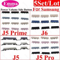 ปุ่มปรับระดับเสียง 5pcs ปุ่มด้านข้างสําหรับ Samsung J6 J5 Pro Prime Housing Side Key ปุ่มปรับระดับเสียงขึ้นลงเมื่อปิดชิ้นส่วนซ่อม