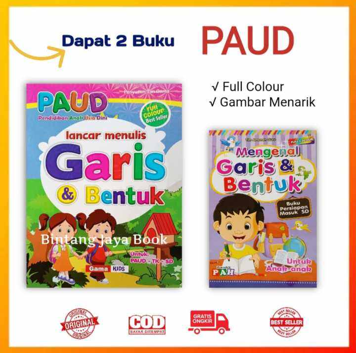 Buku Materi Paud Mengenal Garis Dan Bentuk - Paket 2 Buku Mengenal ...