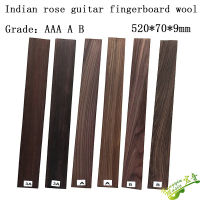 อินเดีย Rose Wood สำหรับอะคูสติกไฟฟ้ากีตาร์คลาสสิก Finger Board Handmade Rosewood Fingerboard กีตาร์ Parts9 * 70*520