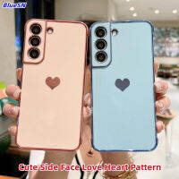 เคสโทรศัพท์มีลายด้านข้างความรักสุดหรูสำหรับ Samsung Galaxy S23ฝาปิดกล้อง TPU แบบนิ่ม A54 A14เฟส S21อัลตร้า A33 A13เคลือบ M12 A52ฝาครอบกล้อง TPU แบบนิ่ม