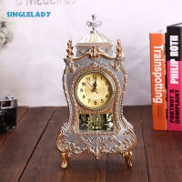 European-style desk clock antique table clock living room decorative clock silent sweep second watch lvk