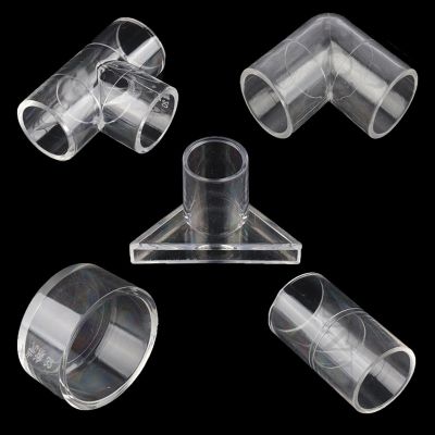 2pcs I.D 16/20/25/32mm Acrylic Pipe Connector Transparent Acrylic Joint Aquarium Fish Tank Glass Tube Fittings Accessories