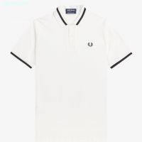 ❄Fred Perry FP เสื้อผู้ชายแขนสั้น,เสื้อโปโลครึ่งแขนปักลายทางหูข้าวสาลีแบบลำลอง