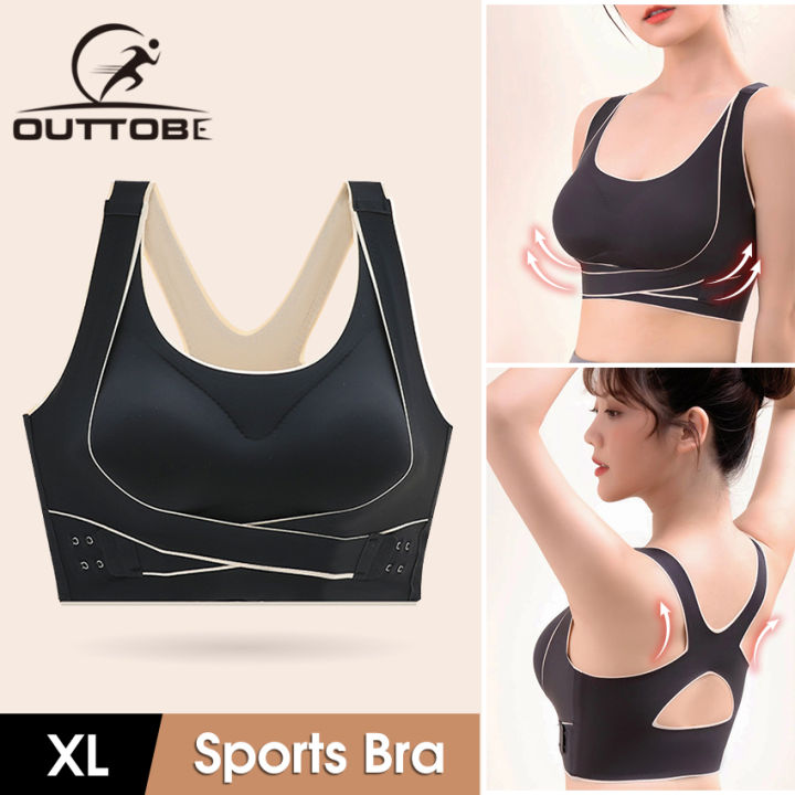 Outtobe Women Sports Bra No Steel Ring Bra Professional Anti-Vibration Bra  Padded Underwear Shockproof Sports Bra Push Up Clasp Front Close Yoga Bra  Workout Running Bra with Removable Pads
