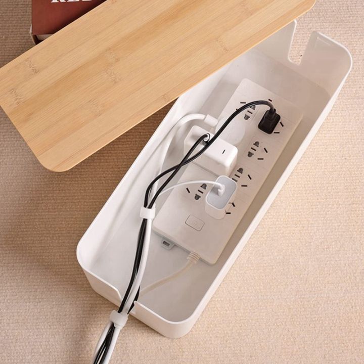 socket-storage-box-dustproof-high-quality-imitation-teak-cover-cable-manager-computer-hub-plug-in-storage-box-2pc