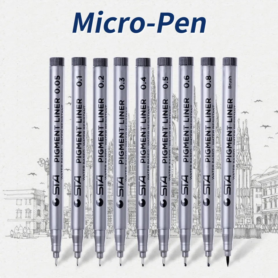 12pcs Micro Pens,Art Pens,Pigment Pen,Fineliner Ink Pens,Technical Drawing  pen,Fine Point,Waterproof,Black,for Art  Watercolor,Sketching,Anime,Scrapbooking,Manga