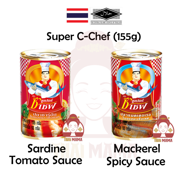 Super CChef Sardine in Tomato Sauce 155g / Mackerel In Spicy Sauce