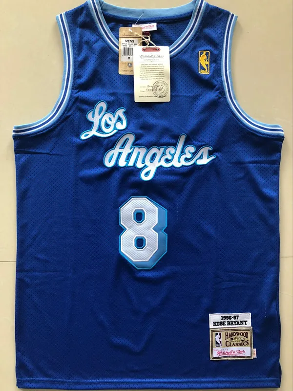 Men's Los Angeles Lakers #8 Kobe Bryant 1996-97 Blue Hardwood