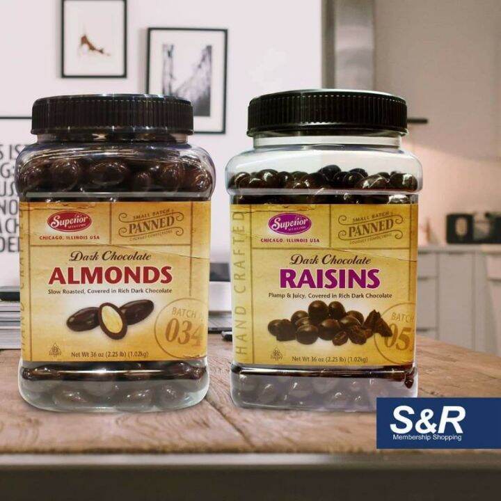 S&R Superior Dark Chocolate Raisins and almond 1.12kg Lazada PH