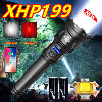 ไฟฉายแรงสูง ไฟฉาย with 2*26650 battery 100000LM Super XHP199 Most Powerful Led Flashlight อลูมิเนียมอัลลอยด์ ไฟฉายชาร์จได ไฟฉายเดินป่า 7 Modes usb Zoom led torch Flashlight Rechargeable