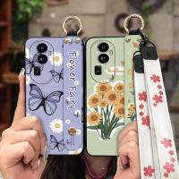 Kickstand Original Phone Case For OPPO Reno10 Pro sunflower Shockproof painting flowers Fashion Design Durable Lanyard