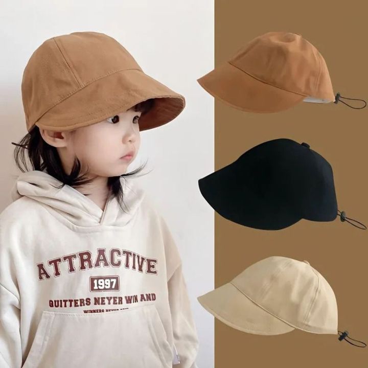 BANDA Cute Fashion Spring Pure Color Soft Brim Travel Outdoor Hat Kids  Peaked Cap Sun Hat Baby Baseball Hat Korean Style Bucket Cap