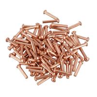 100 Pcs 5/64inch x 25/64inch Round Head Copper Solid Rivets Fasteners