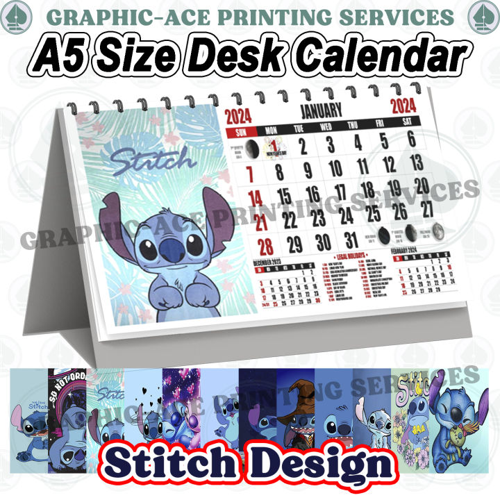Stitch 2024 Desk Table Calendar 2024 Glossy Lazada PH